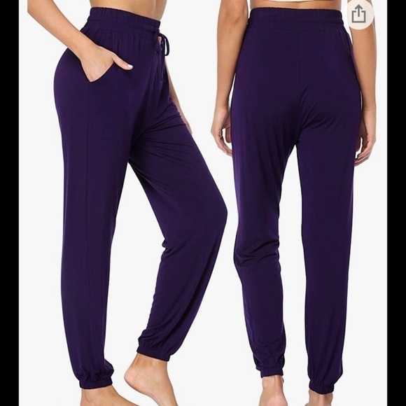 PURPLE casual yoga lounge pants - Picture 4 of 5